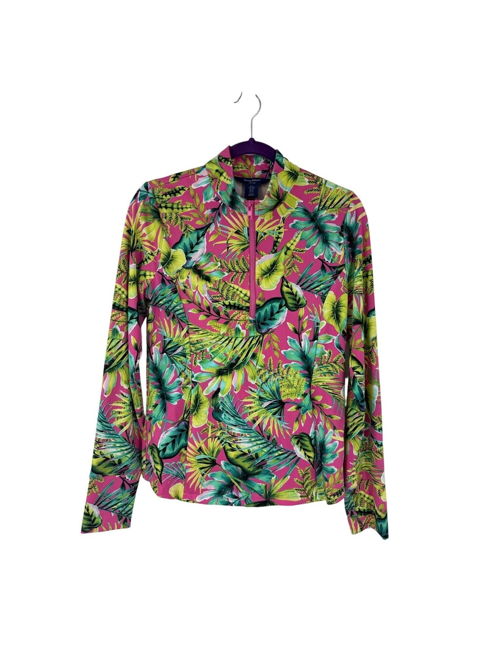Tommy Bahama Activewear Womens M Long Sleeve Top Golf UPF50 Hawaiian Rush guard